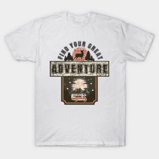 Find your great adventure, Camping RV vintage, Camping partners for life,  Retro RV camping T-Shirt